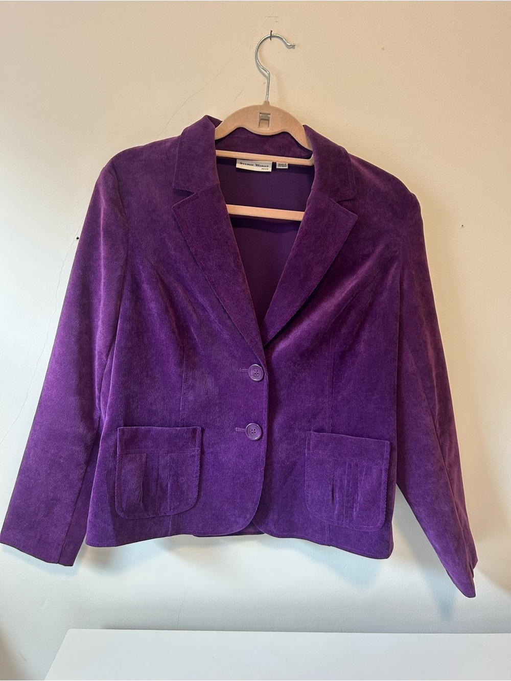 Studio Works Purple Suede Blazer Jacket